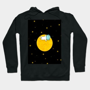 Cat and a moon, minimalist Hoodie